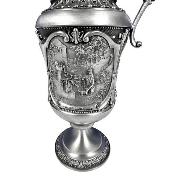 WMF Zinn Pewter Ewer Pitcher Carl Spitzweg Artist Germany 11.5" Very Rare-Mint! - Picture 3 of 11